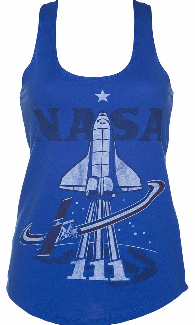 Ladies Blue NASA Endeavour Patch Racerback Vest