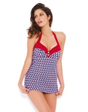 Page Halterneck Swimsuit - Navy Multi