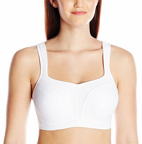  Womens Full Cup Plain Sports Bra, White, Size: 34E