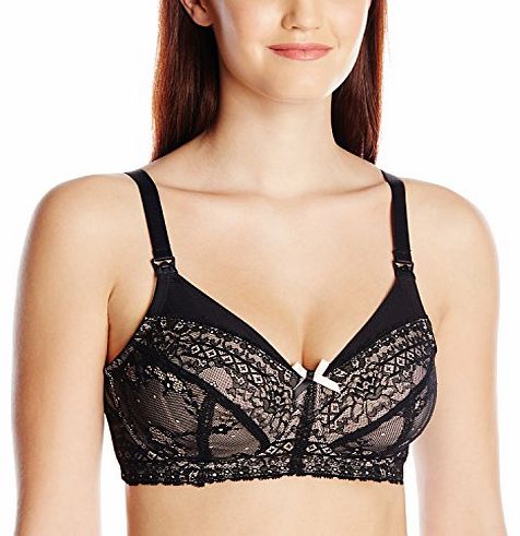 Sophie Maternity Nursing Womens Bra Black/Nude 30E