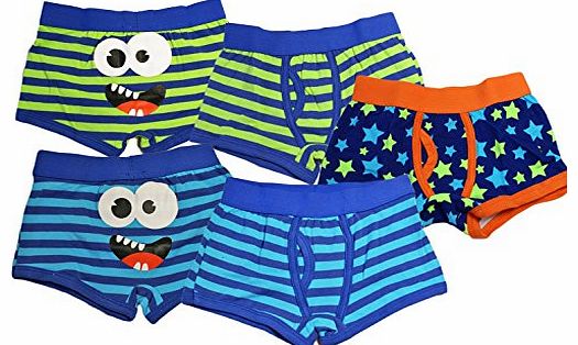 Boys 3 Pair Pack Trunk Fit Boxer Short Underpants Briefs (2 - 3, OPTION 3)