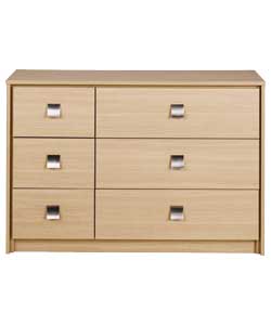 Oak 3+3 Drawer Chest