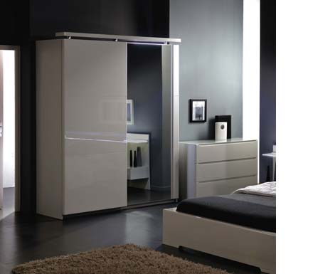 Amy White 2 Door Mirrored Wardrobe