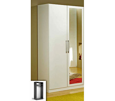 Jay 2 Door Mirrored Wardrobe in White