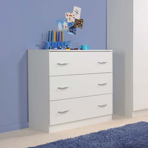 Parisot Mat 3 Drawer Chest in White