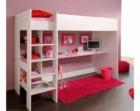 Smoozy Pink High Sleeper Bunk Bed