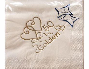 Luxury 50th Golden Wedding Anniversary Napkins