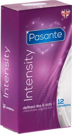 Pasante, 2102[^]0034382 Intensity Condoms With Ribs And Dots