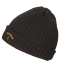 Paul and Shark Black Ribbed Hat