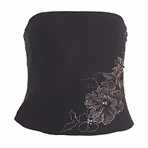 Black embroidered flower bustier