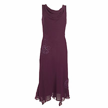 Pearce Fionda Plum embroidered flower dress