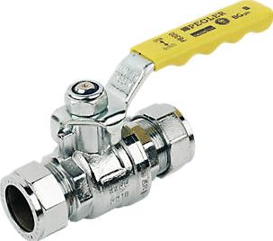 Pegler, 1228[^]83539 Gas Ball Valve Yellow 22mm 83539