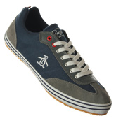 Burbeck Navy and Grey Plimsoles