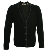 Caviar Black Button Fastening Cardigan