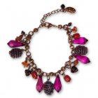 People Tree Charm Bracelet - purple/orange