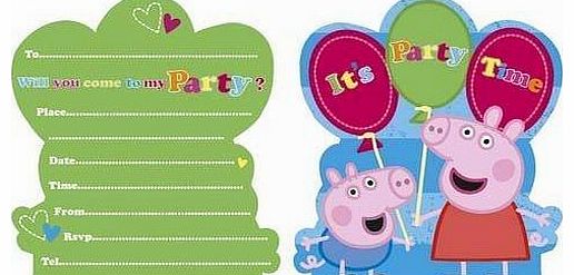 Party Invitations & Envelopes x6