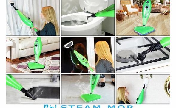 12 in 1 Steam Mop 1300W Super Heated Multi Upright amp; Handheld Steamer Cleaner Sterilizer