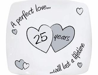 Love Silver Anniversary Plate