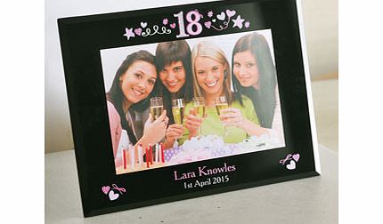 Personalised 18th Birthday Black Glass 5x7 Frame