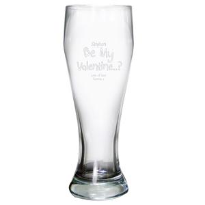 Personalised Be My Valentine Giant Beer Glass