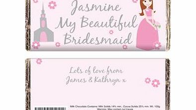 Beautiful Bridesmaid Chocolate Bar