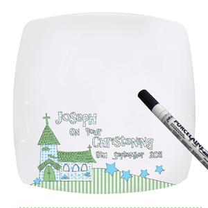Blue Church Message Plate