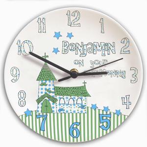 Church Boys Christening Clock