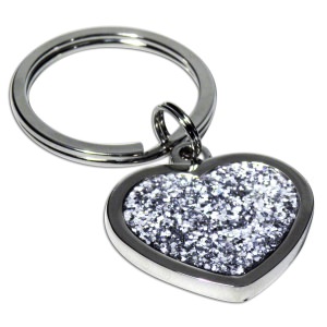 Glitter Heart Keyring