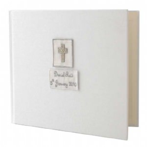 Guest Books - Silver Crucifix