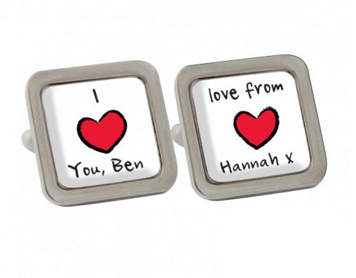 I Love You Personalised Cufflinks