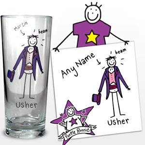 Purple Ronnie Wedding Pilsner Usher