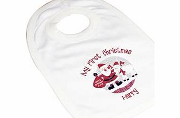 Personalised Rooftop Santa 1st Christmas Bib