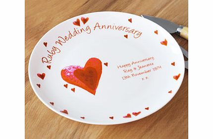 Personalised Ruby Anniversary Plate