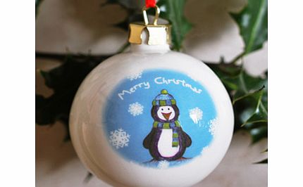 Snow Scene Penguin Bauble