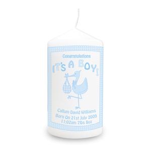 Stork Its a Boy Candle