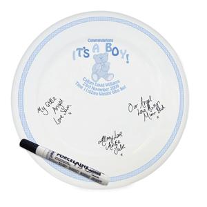 Teddy Its a Boy Message Plate