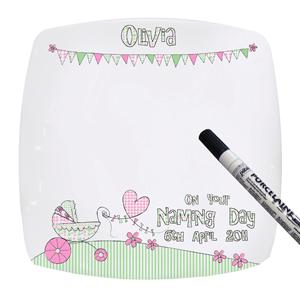 Whimsical Pram Message Plate