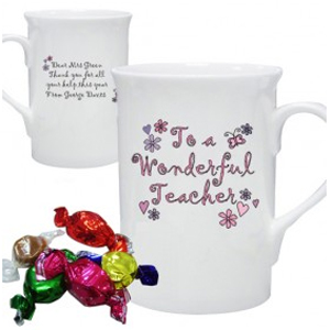 Wonderful Teacher Flowers Mug with