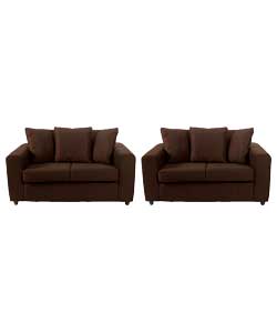 Perth Chenille Regular and Regular Sofa - Chocolate