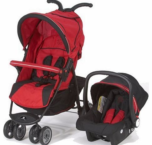 Petite Star City Bug Stroller Travel System (Red / Black)