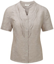 Stone Scallop Edge Linen Blouse