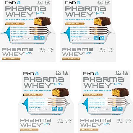PhD Supplements, 2102[^]0139053 Pharma Whey Bar Choc Peanut 12 x 75g Fourpack