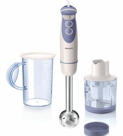 Viva Collection HR1615/01 Hand Blender with Beaker, Chopper and Metal Bar, 650 Watt