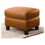 Leather Footstool, Cognac