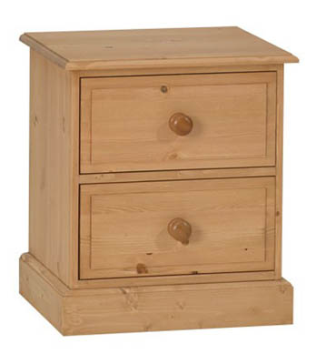 PINE 2 DRAWER LG BEDSIDE