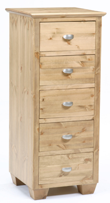 PINE 5 DRAWER SLIM CHEST MONTEM