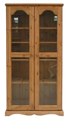 pine 5FT GLAZED BOOKCASE BADGER