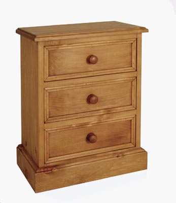 pine BEDSIDE 3 DRAWER WINCHESTER