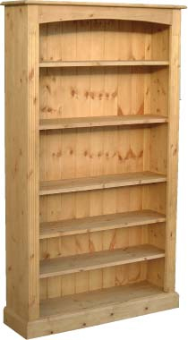 pine BOOKCASE 4 ADJ SHELVES WIDE