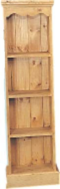 pine BOOKCASE 4 SHELF SLIM